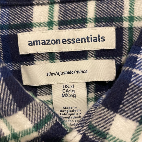 Generic Men’s Blue/Green/White Flannel - Picture 3 of 4